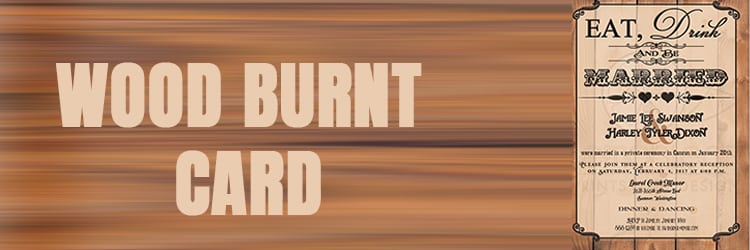 Wood burnt card