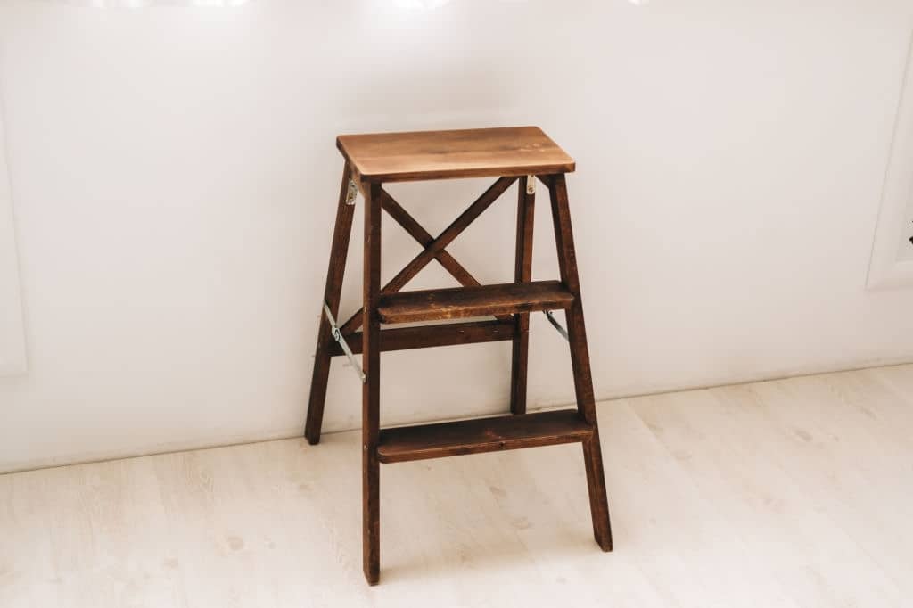 Folding Wooden Stepladder with a Table Saw