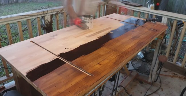 Apply a coating of wood stain